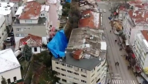 Toprak kaymasının yaşandığı mahalleye brandalı önlem