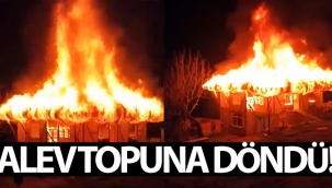 Alev topuna dönen iki katlı bina küle döndü