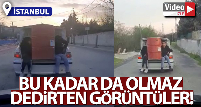Arnavutköy'de tehlikeli taşımacılık cep telefonu kamerasına yansıdı