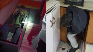 Eğlence mekanı baskınında 2 kişi koltuk kasasından çıktı