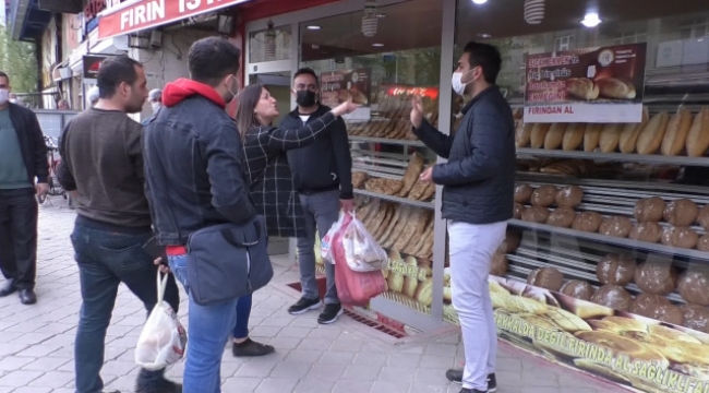 Iğdır'da pide kuyruğunda maske tartışması