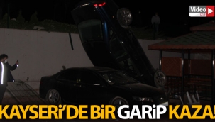 Kayseri'de bir garip kaza: Otoparka düşen otomobil dik durdu