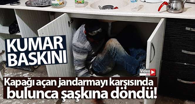 Kumar baskınında mutfak dolabının içinden çıktı