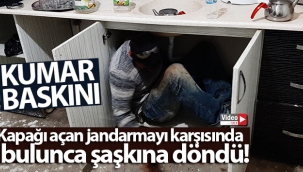 Kumar baskınında mutfak dolabının içinden çıktı