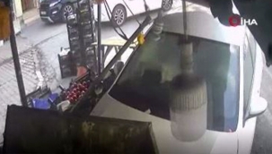 Manava arabanın dalma anı güvenlik kamerasında