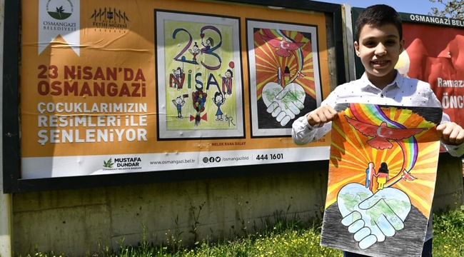 Osmangazi’de billboardlar çocukların resimleriyle donatıldı