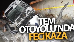 TEM Otoyolu’nda kaza ucuz atlatıldı