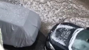 Bursa'ya fındık büyüklüğünde dolu yağdı