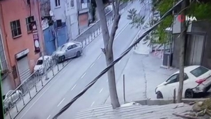Emanet otomobille aşağı yola uçtu