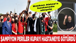 Şampiyon periler kupayı hastaneye götürdü