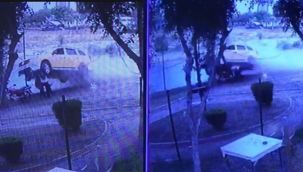 Taksi nehir kenarındaki iki kişinin üzerine böyle düştü