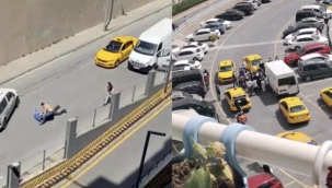 Yol verme kavgasında taksiciyi “Muşta” ile dövdü