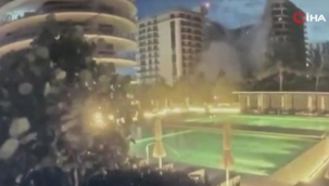 12 katlı bina böyle çöktü