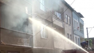 Evini yaktı, polise direndi
