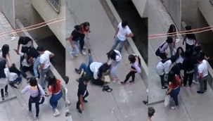 Kızlar kapıştı erkekler izledi