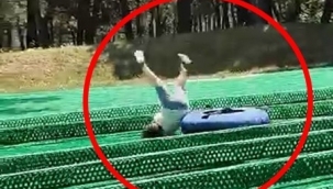 Macera parkında korkutan kaza!