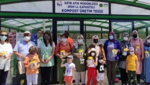 Minik öğrenciler yemek artıklarını gübre yaptı