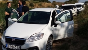 Çalıntı araçla şehir turu tarlada bitti