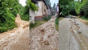 Orhaneli Başköy’ü sel bastı