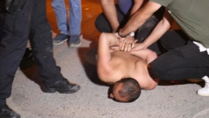 Polislerin alkollü şahısla imtihanı