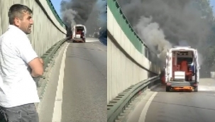 Ambulans alev alınca gözyaşlarına boğuldu