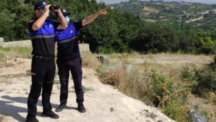 Zabıta ekipleri Nilüfer’de yangın nöbetinde