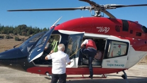 Helikopter ambulans aynı gün 2 hasta için havalandı