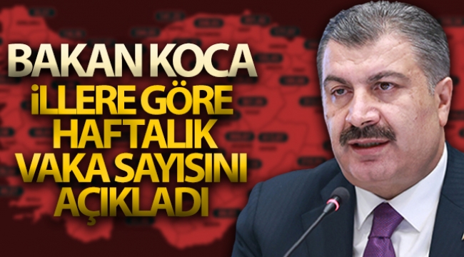 İllere göre haftalık vaka sayısı açıklandı