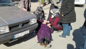 Otomobilin çarptığı yaşlı kadın yaralandı