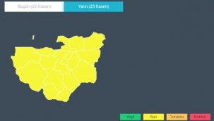 Bursa için sarı uyarı