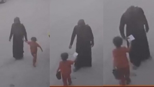 Çocuğuna hırsızlık yaptıran kadın kamerada!