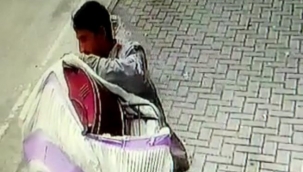 Isıtıcı ve fırın çalan hırsız saniye saniye kamerada