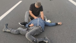 Motosiklet grubunu kahreden kaza