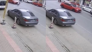 Yola fırlayan çocuğa otmobil böyle çarptı
