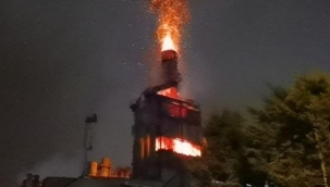Talaş siloları alev topuna döndü