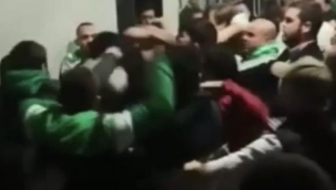Taraftarların maç sonrası kavga anı kamerada