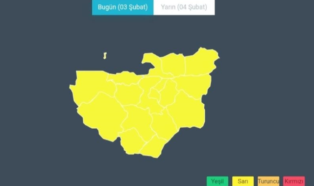 Dikkat! Bursa için sarı kod