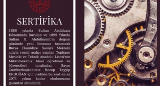 Cumhurbaşkanı Erdoğan'a hediye edilen saat bu okulda yapıldı