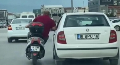 Trafikte tehlikeli yolculuk…