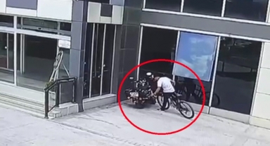 Bisikletli hırsız amacına ulaşamadı