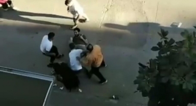 Mehter eşliğinde kavga kamerada