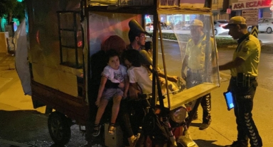 Triporter ile 5 kişi yolculuk yapan sürücüye ceza yağdı