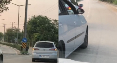 Düğün konvoyu trafiği tehlikeye düşürdü