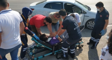 Motosiklet sürücüsü ölümden döndü