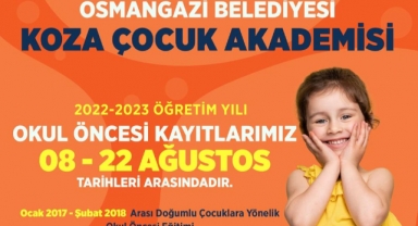 Osmangazi Koza Çocuk Akademi’de kayıtlar başladı