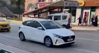 Şehrin göbeğinde ters şeritten gitti