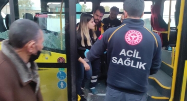 Patlayan cam yolcuyu yaraladı