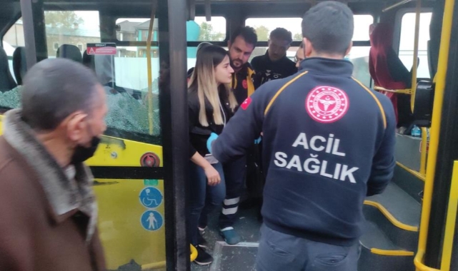 Patlayan cam yolcuyu yaraladı
