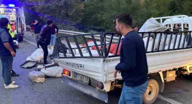 Tır ile ceviz yüklü kamyonet çarpıştı: 3 yaralı