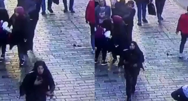 Beyoğlu'na bombayı bırakan kadın teröristin kaçma anı kameraya yansıdı